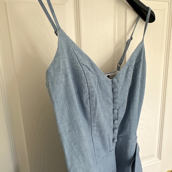 Banana Republic, Jumpsuit, button style, belted, cropped leg, Blue, Size 0 - Picture 7 of 10